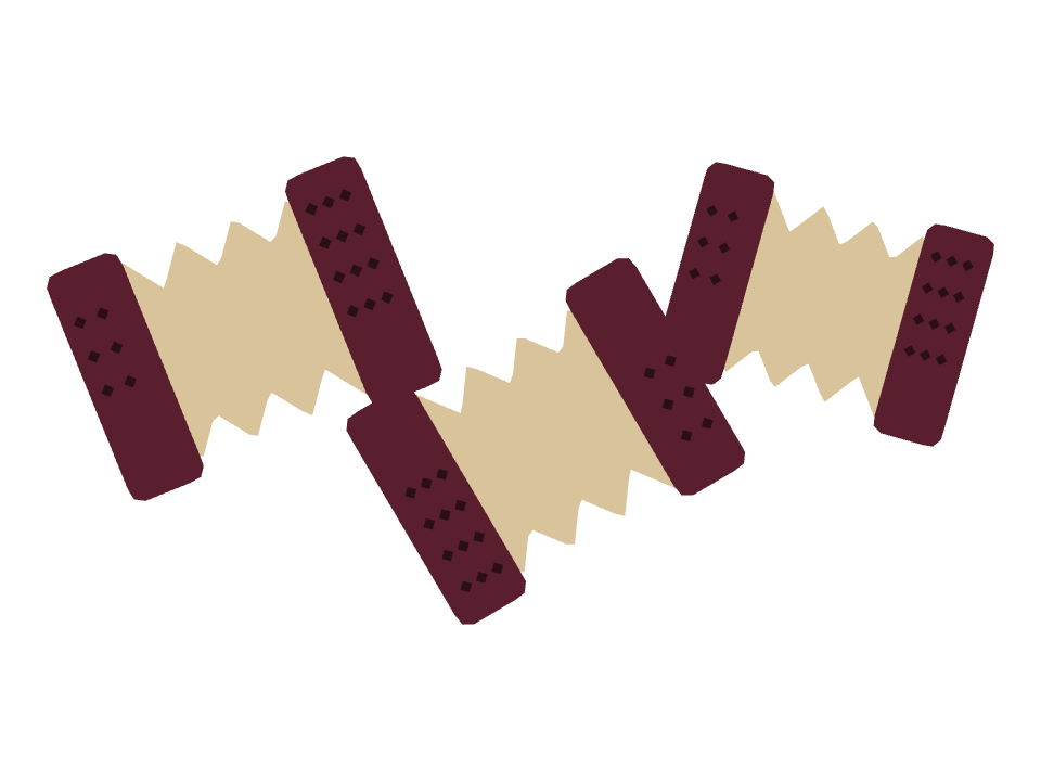 Accordion drawn along a curved stroke