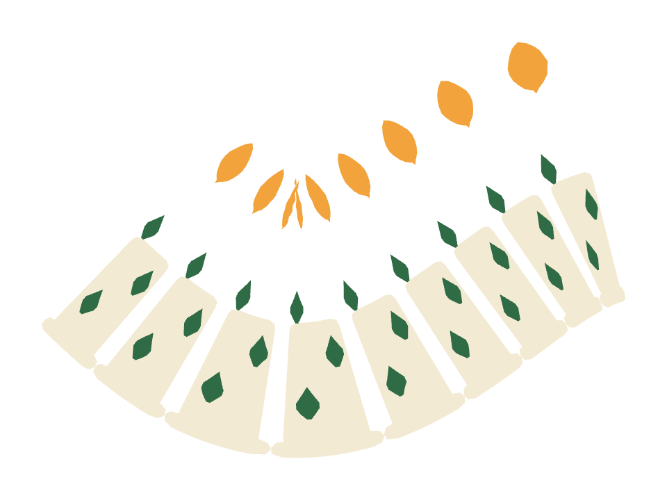 Advent Candle drawn along a curved stroke