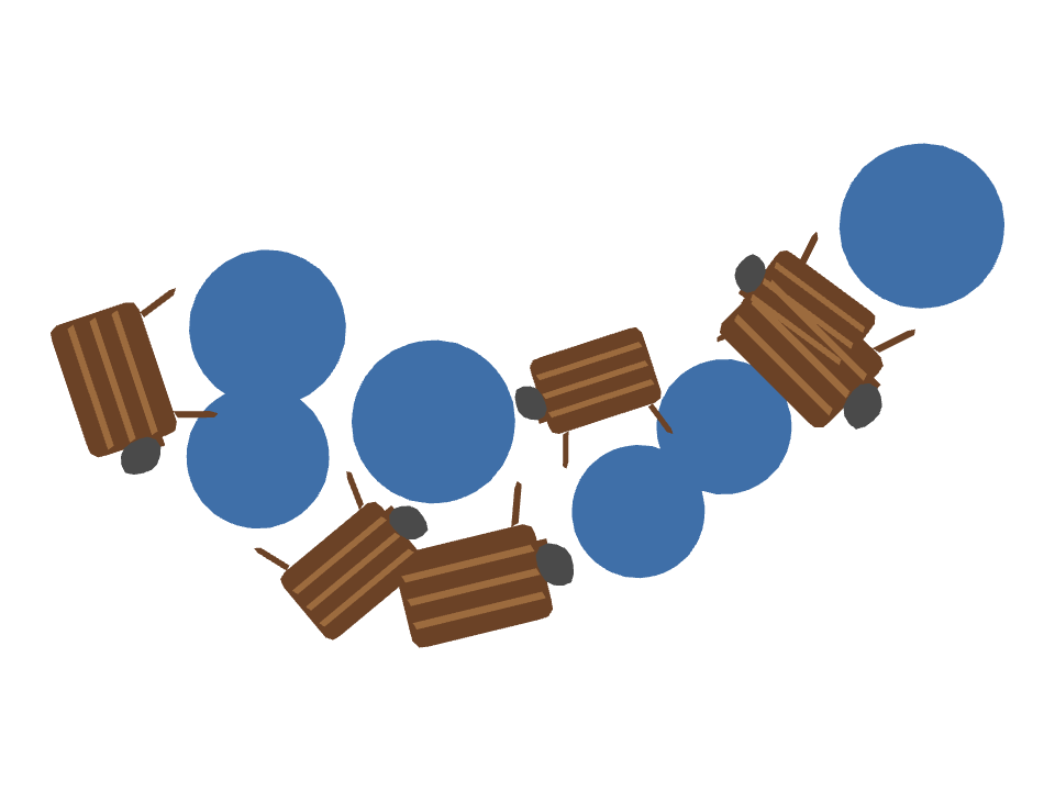 Air Balloon Basket drawn along a curved stroke