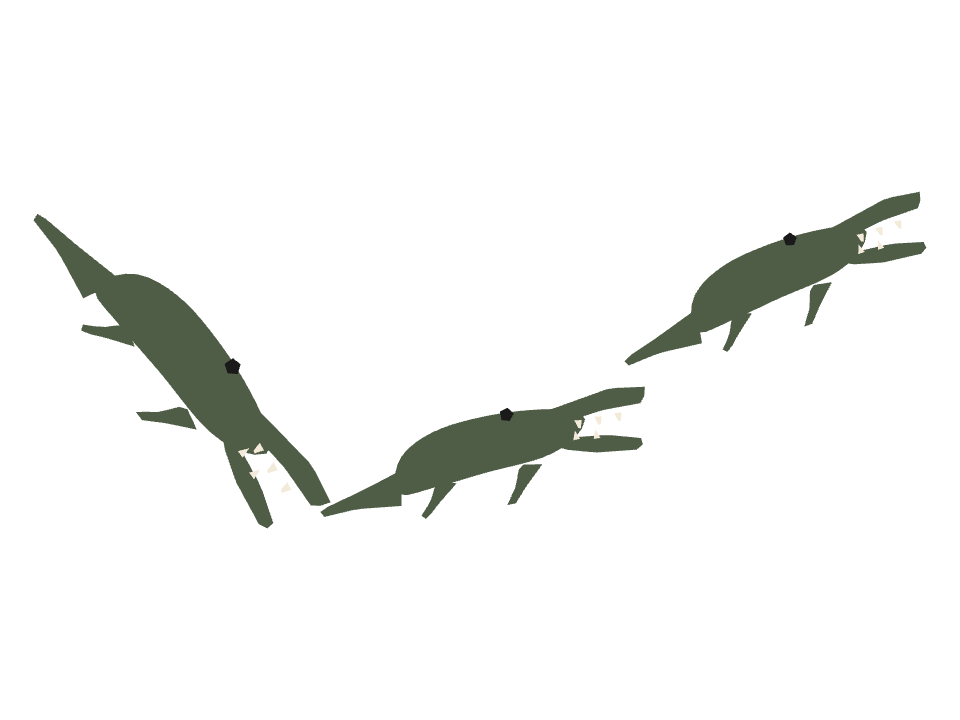 Alligator drawn along one curved stroke