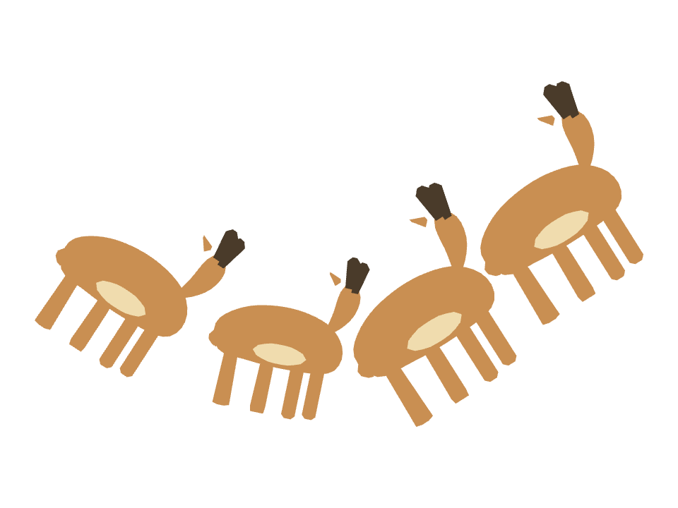 Antelope drawn along a curved stroke