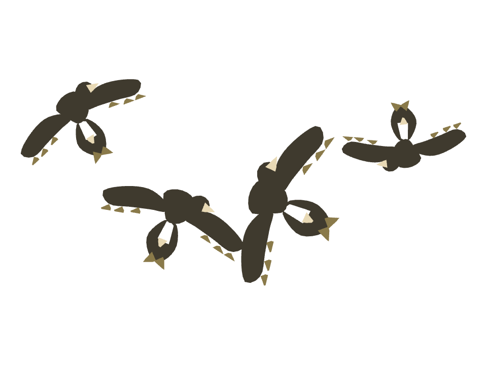 Archaeopteryx drawn along a curved stroke
