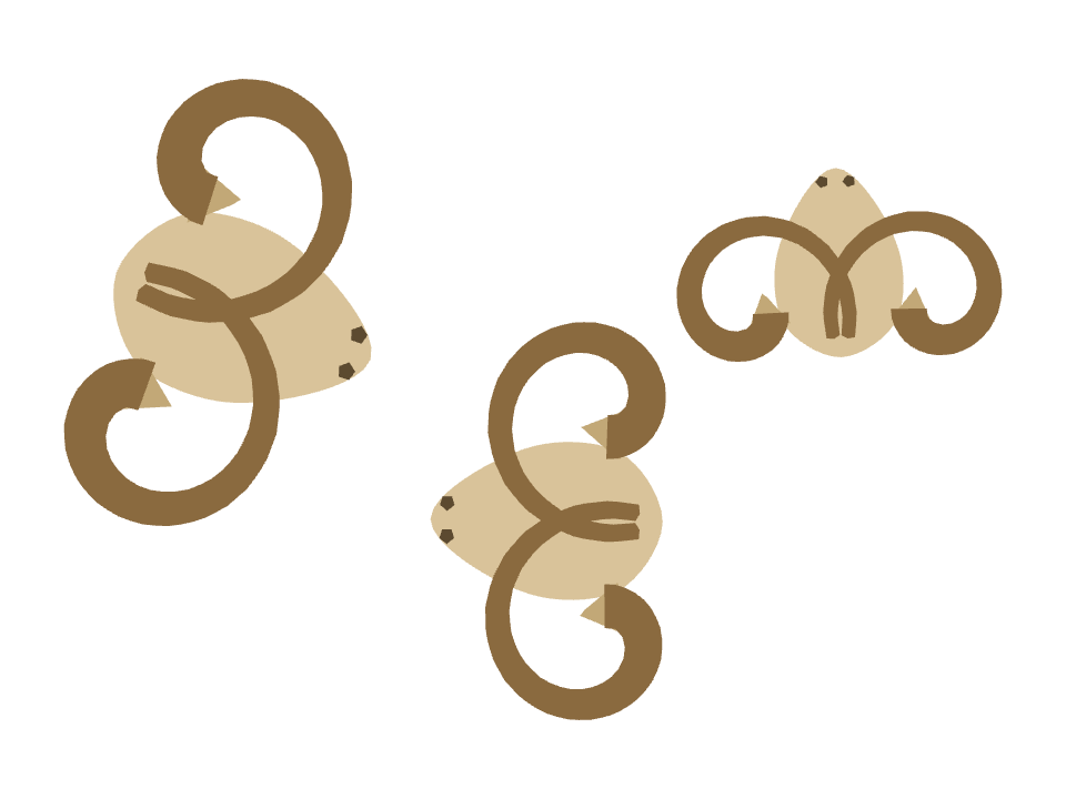 Aries Ram drawn along one curved stroke