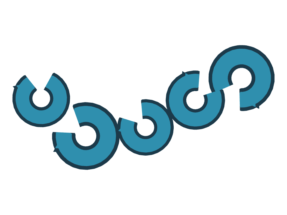 Arrow Loop drawn along a curved stroke