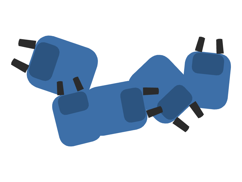 Backpack drawn along a curved stroke