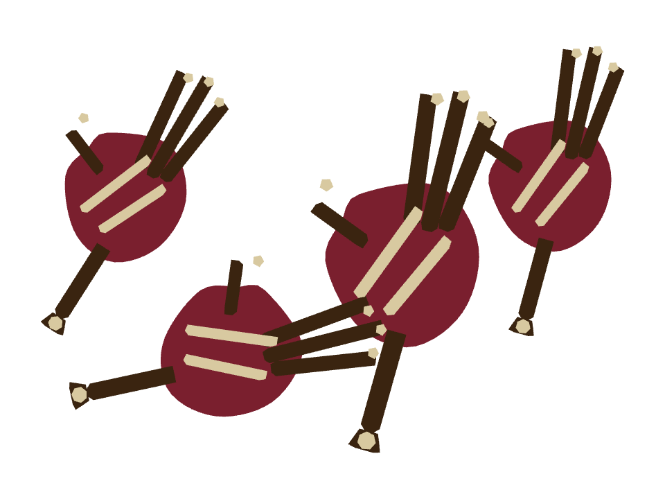 Bagpipes drawn along a curved stroke