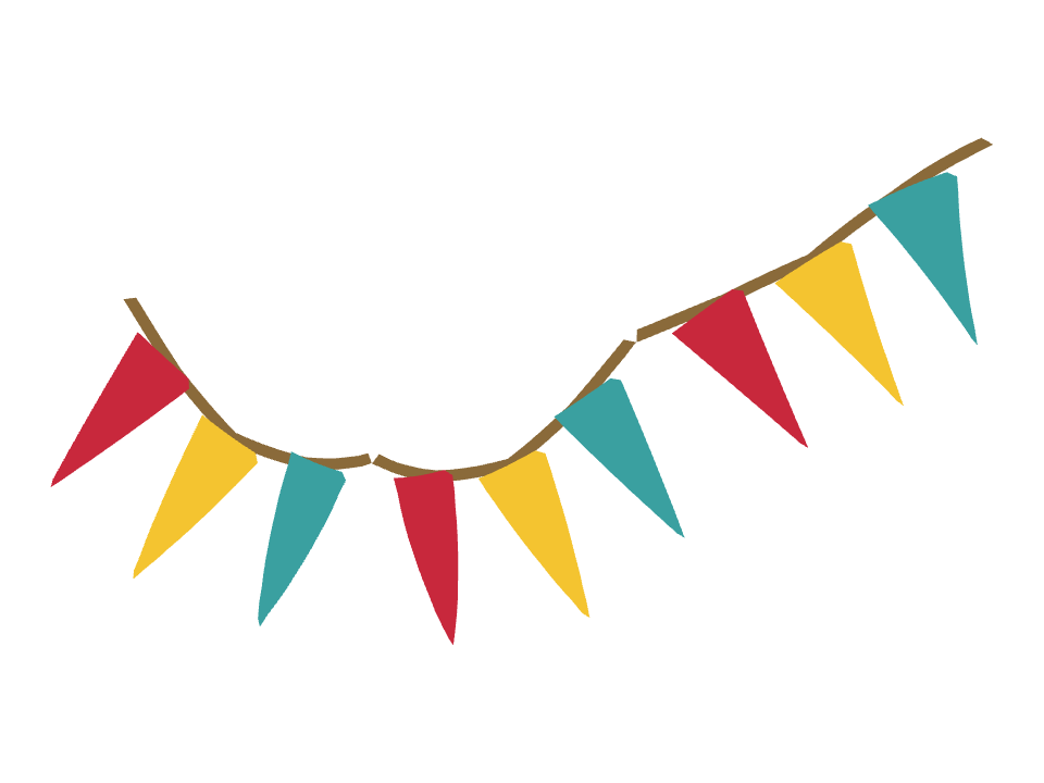 Banner Bunting drawn along one curved stroke