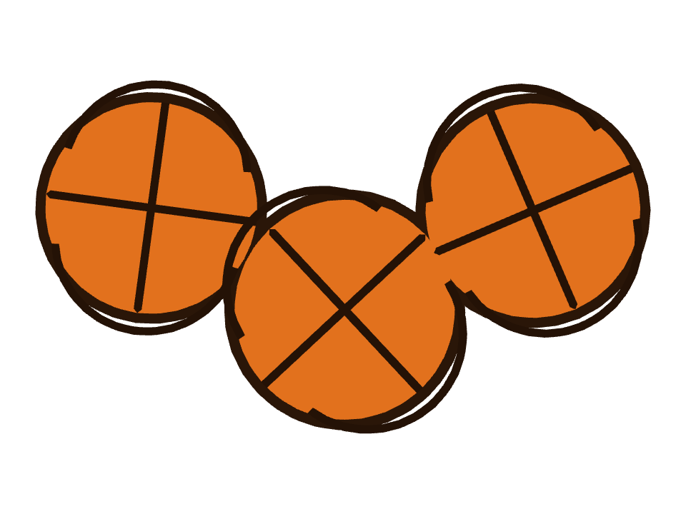 Basketball drawn along a curved stroke