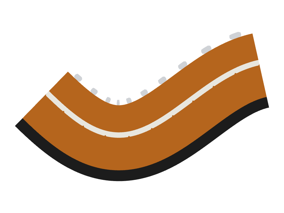 Battery drawn along a curved stroke