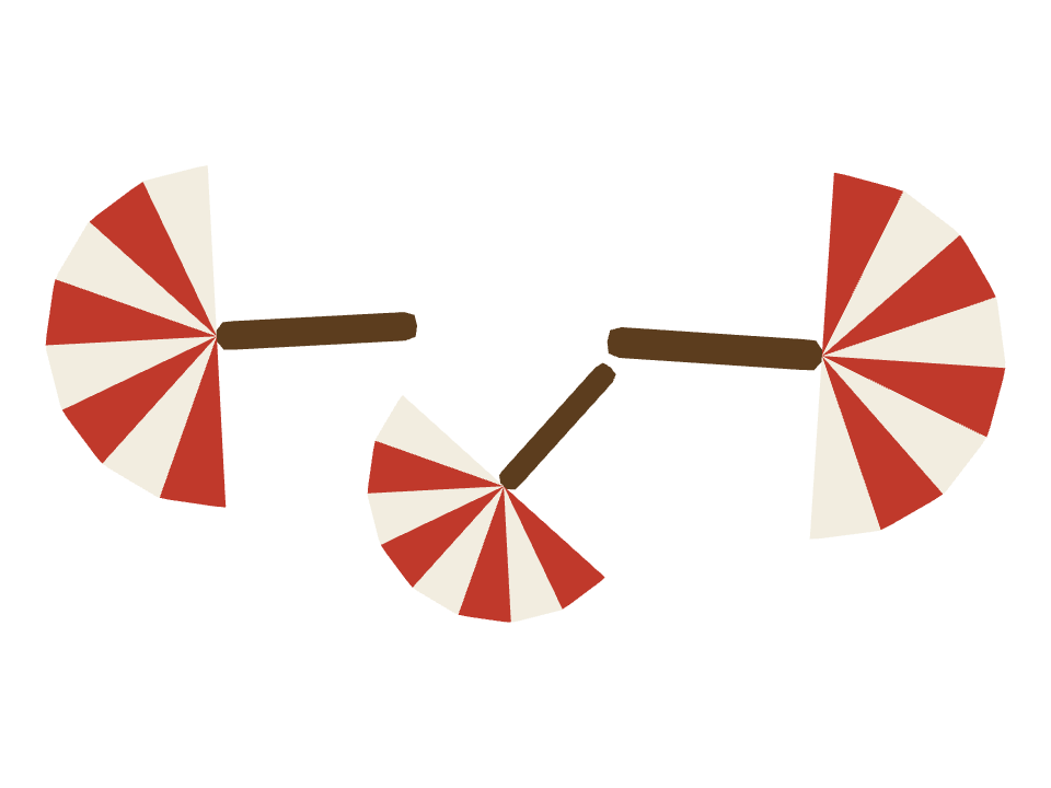 Beach Umbrella drawn along one curved stroke