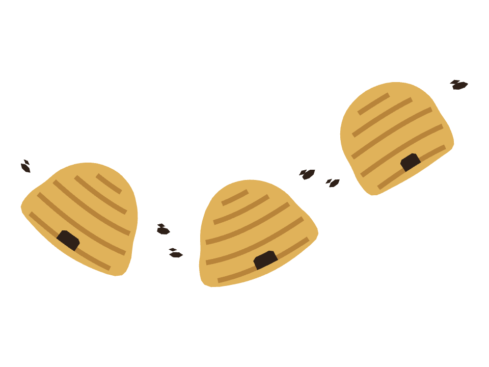 Beehive drawn along one curved stroke