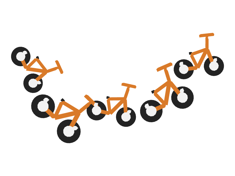 BMX Bike drawn along a curved stroke