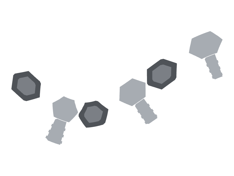 Bolt and Nut drawn along one curved stroke