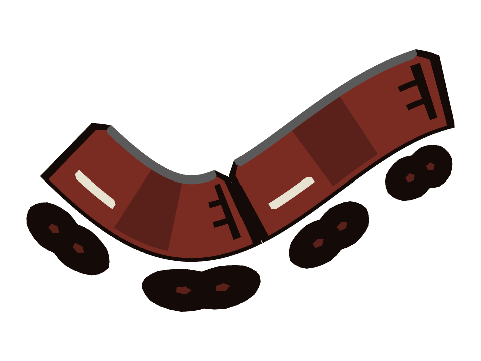 Box Car drawn along a curved stroke