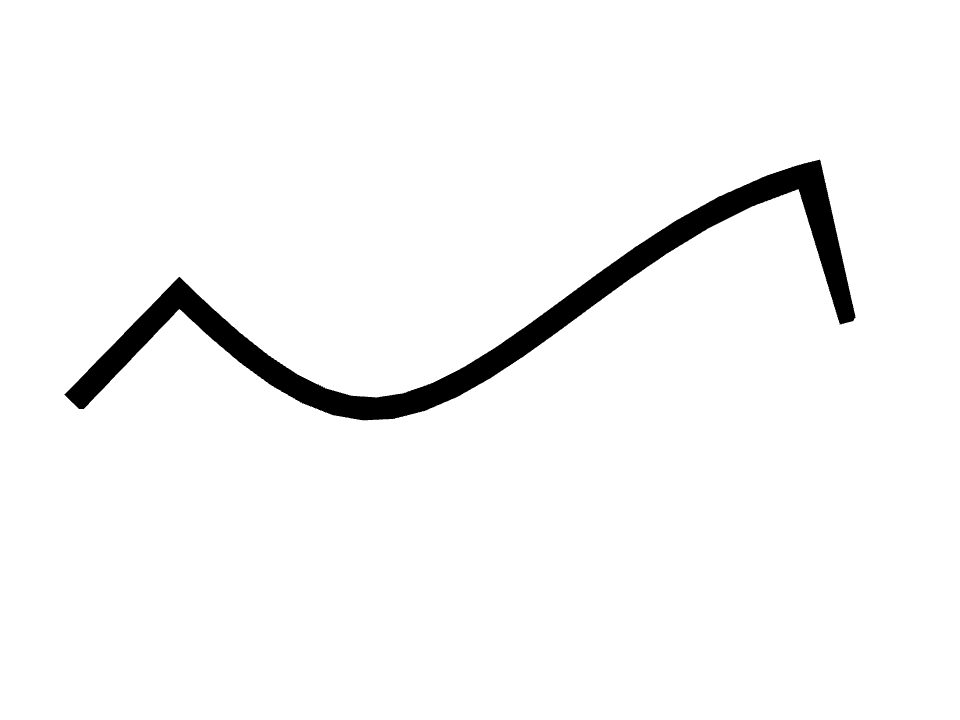 Bracket span drawn along one curved stroke