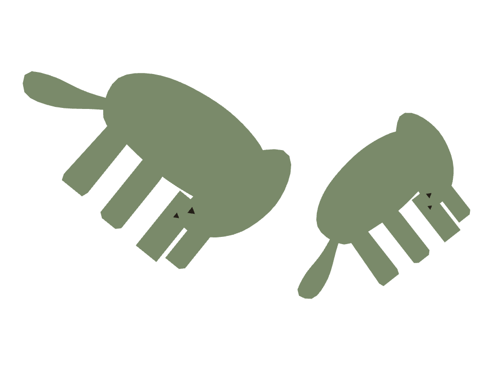 Brontosaurus drawn along a curved stroke