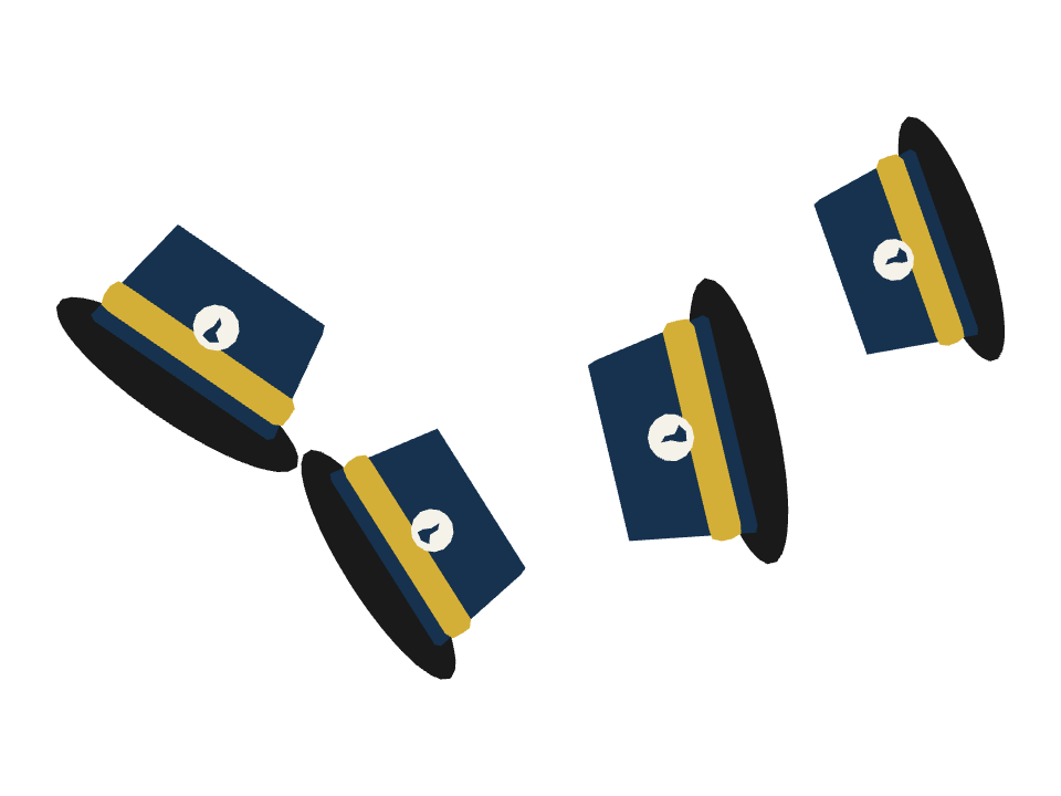 Captain Hat drawn along a curved stroke