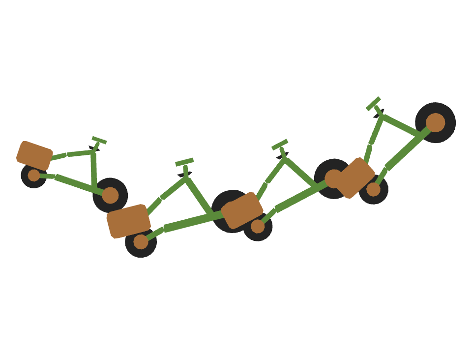Cargo Bike drawn along a curved stroke