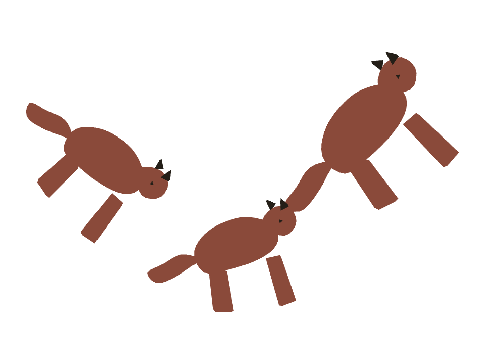 Carnotaurus drawn along a curved stroke
