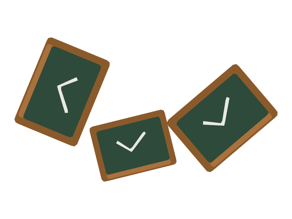 Chalkboard drawn along a curved stroke