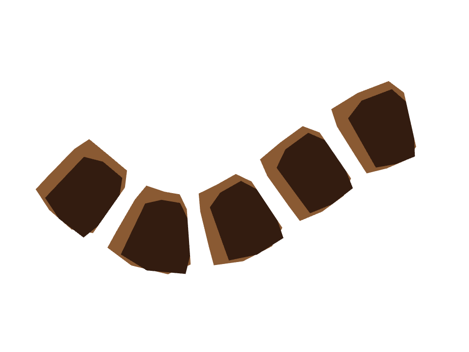 Chocolate bar drawn along a curved stroke