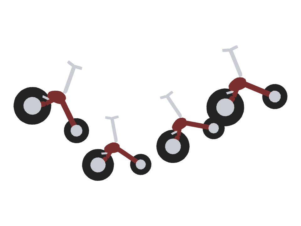 Chopper Motorcycle drawn along a curved stroke