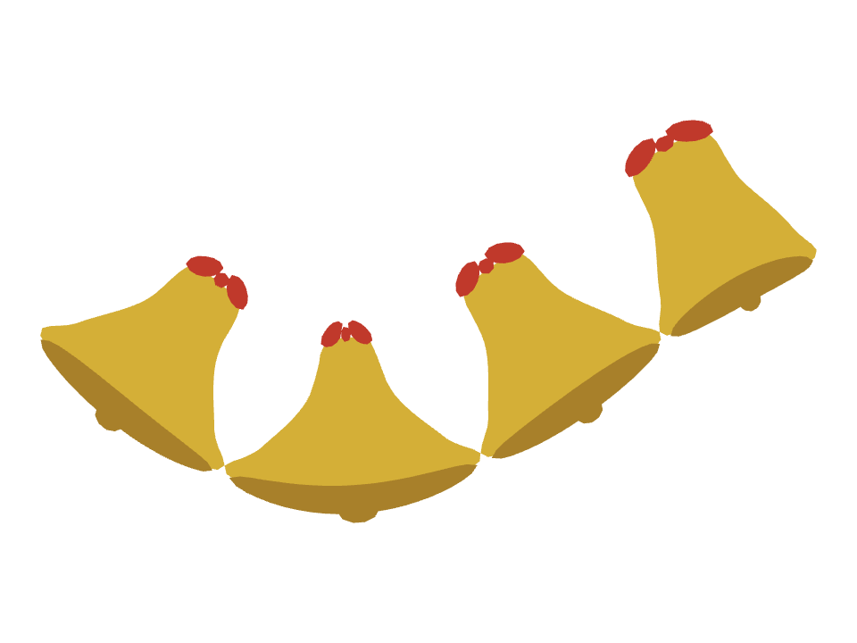 Christmas Bell drawn along a curved stroke