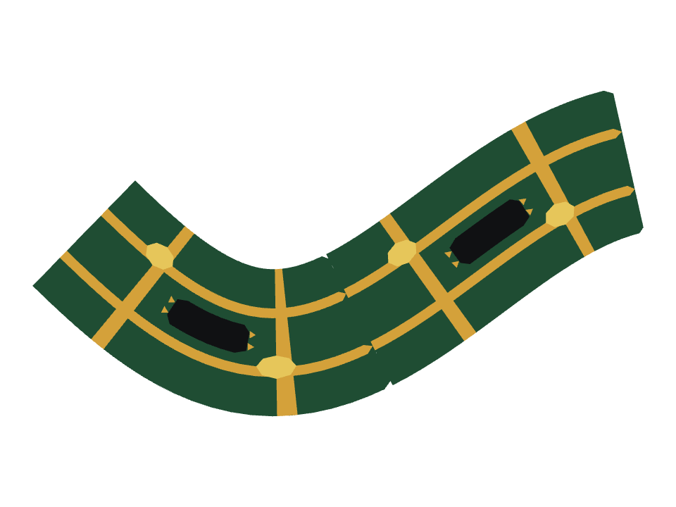 Circuit Board drawn along a curved stroke