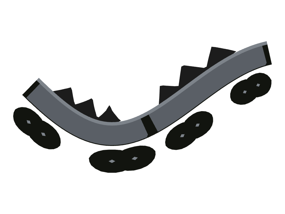 Coal Car drawn along a curved stroke