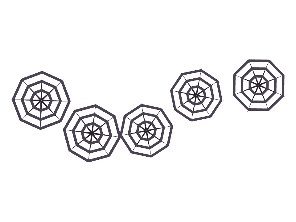 Cobweb drawn along one curved stroke