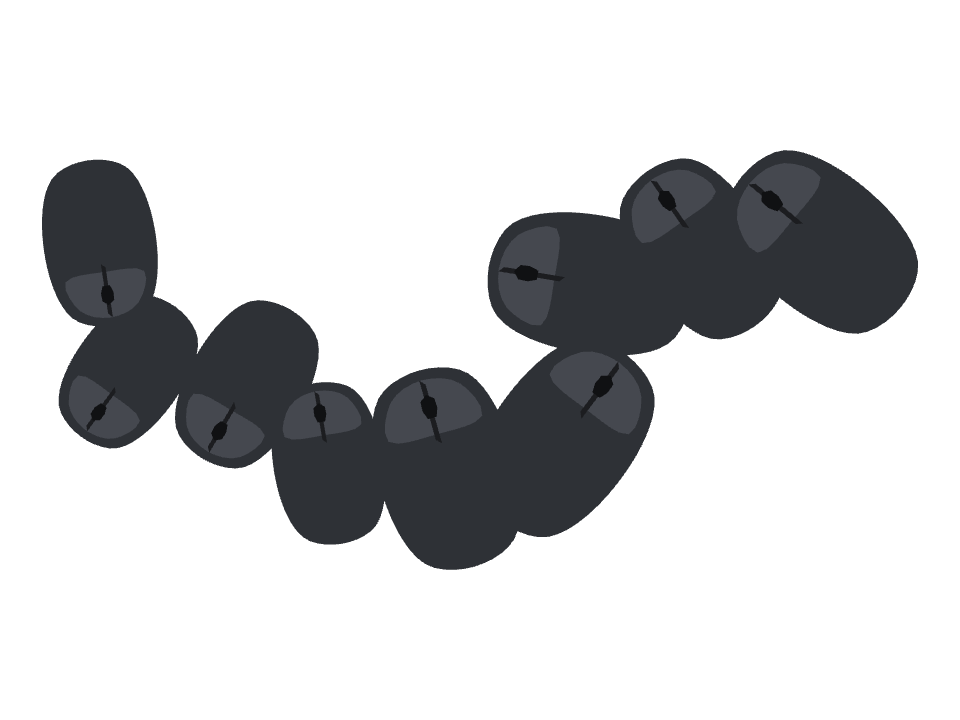 Computer Mouse drawn along a curved stroke