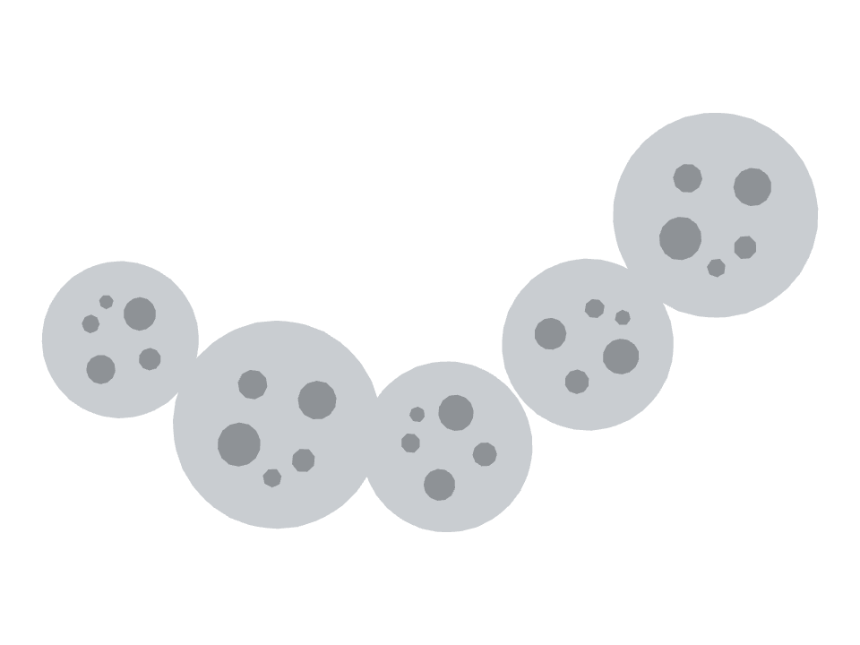 Crater Moon drawn along a curved stroke