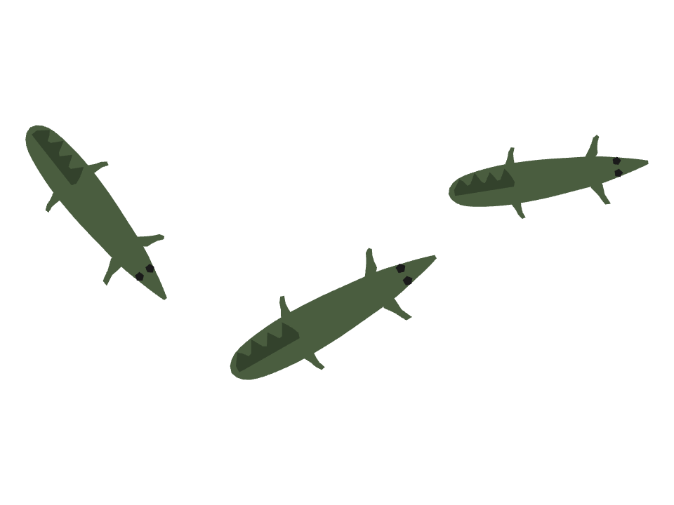Crocodile drawn along a curved stroke