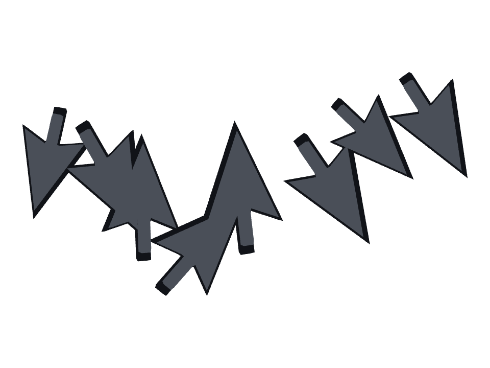 Cursor Arrow drawn along one curved stroke