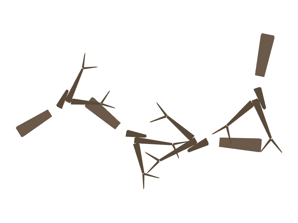 Dead Tree drawn along a curved stroke