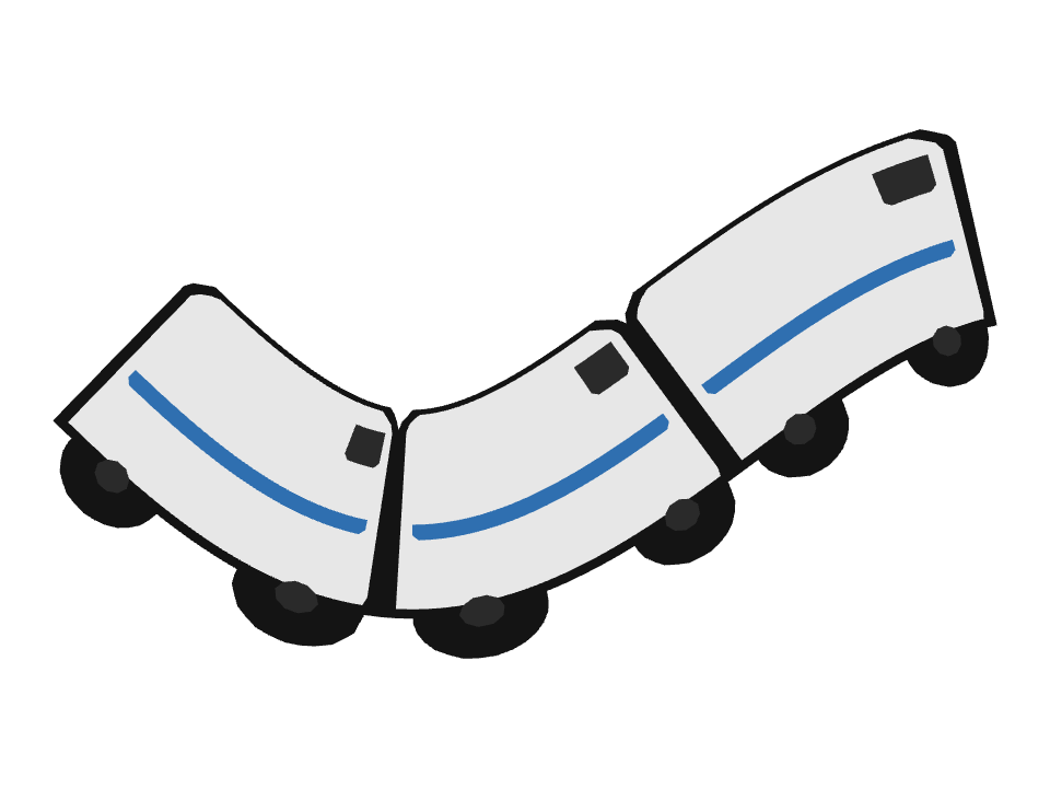 Delivery Van drawn along a curved stroke