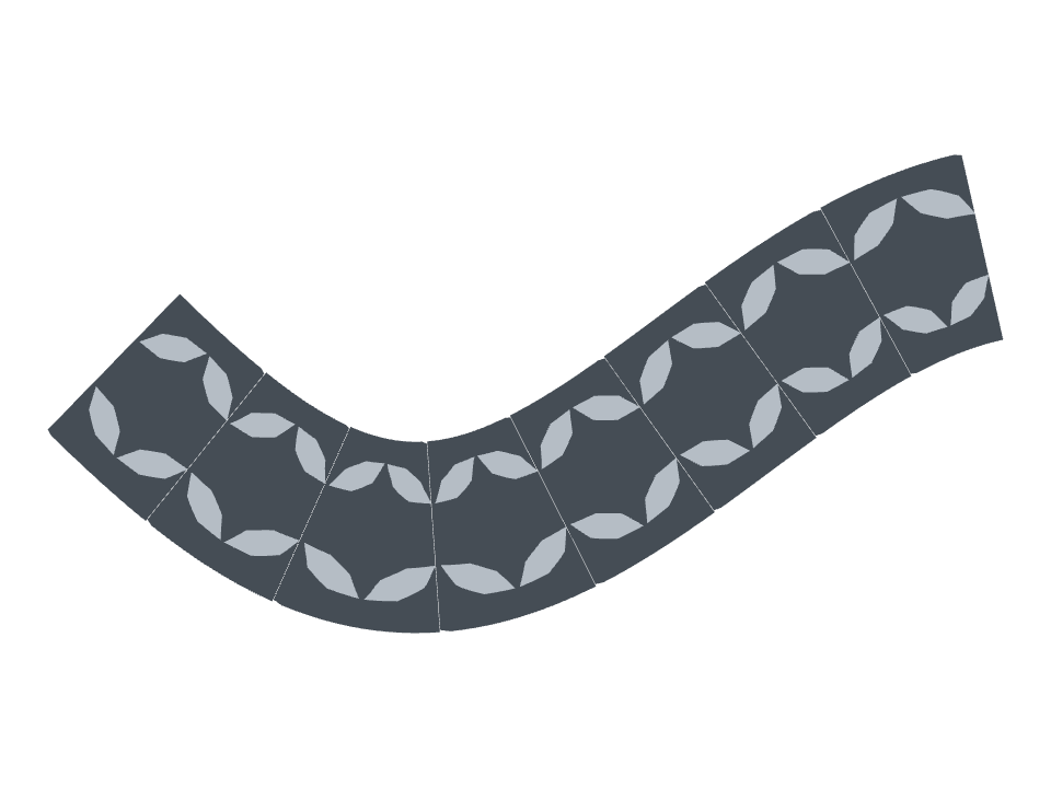 Diamond plate drawn along a curved stroke