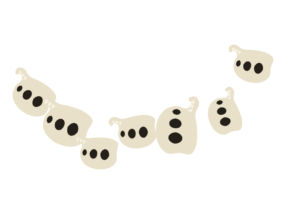 Dino Skull drawn along a curved stroke