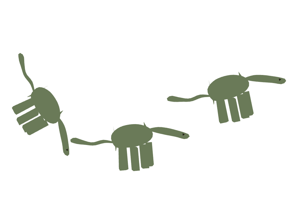 Diplodocus drawn along a curved stroke