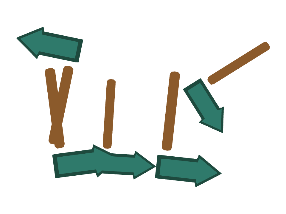 Direction Signpost drawn along a curved stroke
