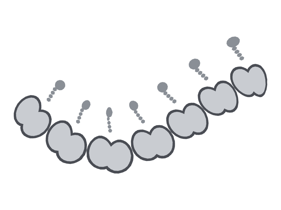 Dog Tags drawn along one curved stroke