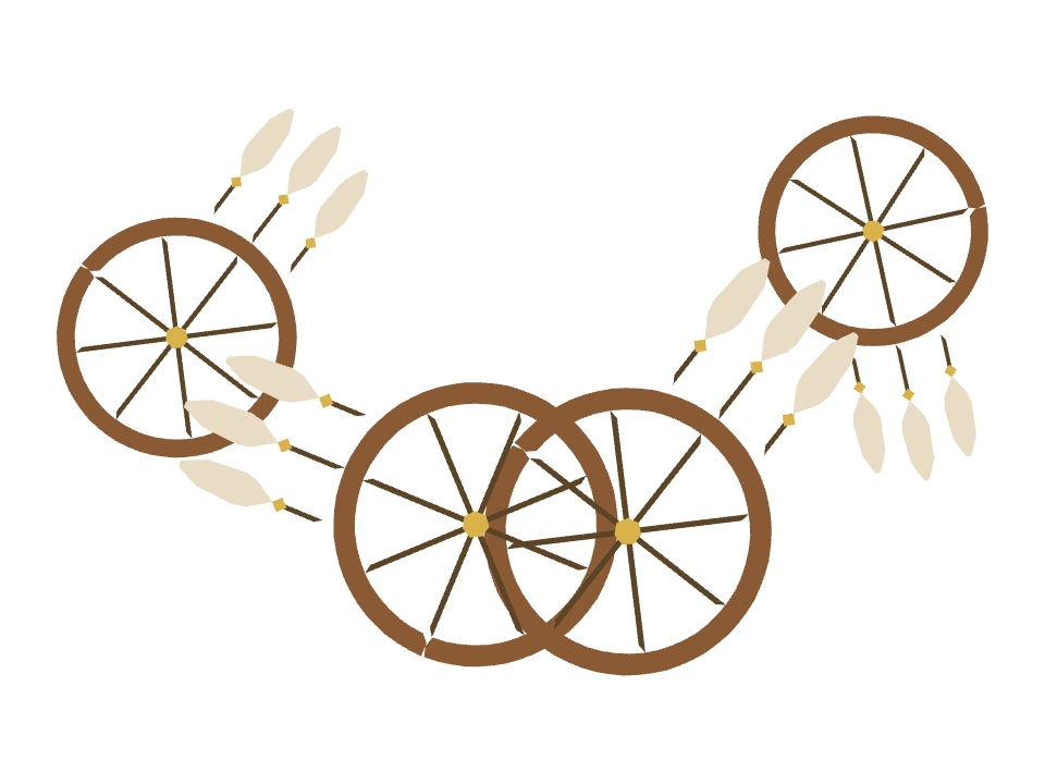 Dreamcatcher drawn along one curved stroke