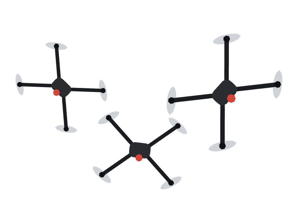 Drone drawn along a curved stroke