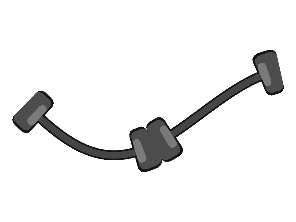 Dumbbell drawn along one curved stroke