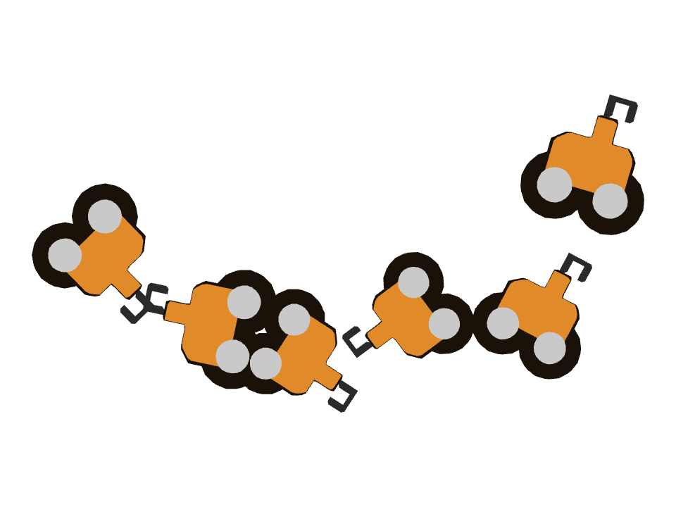 Dune Buggy drawn along a curved stroke