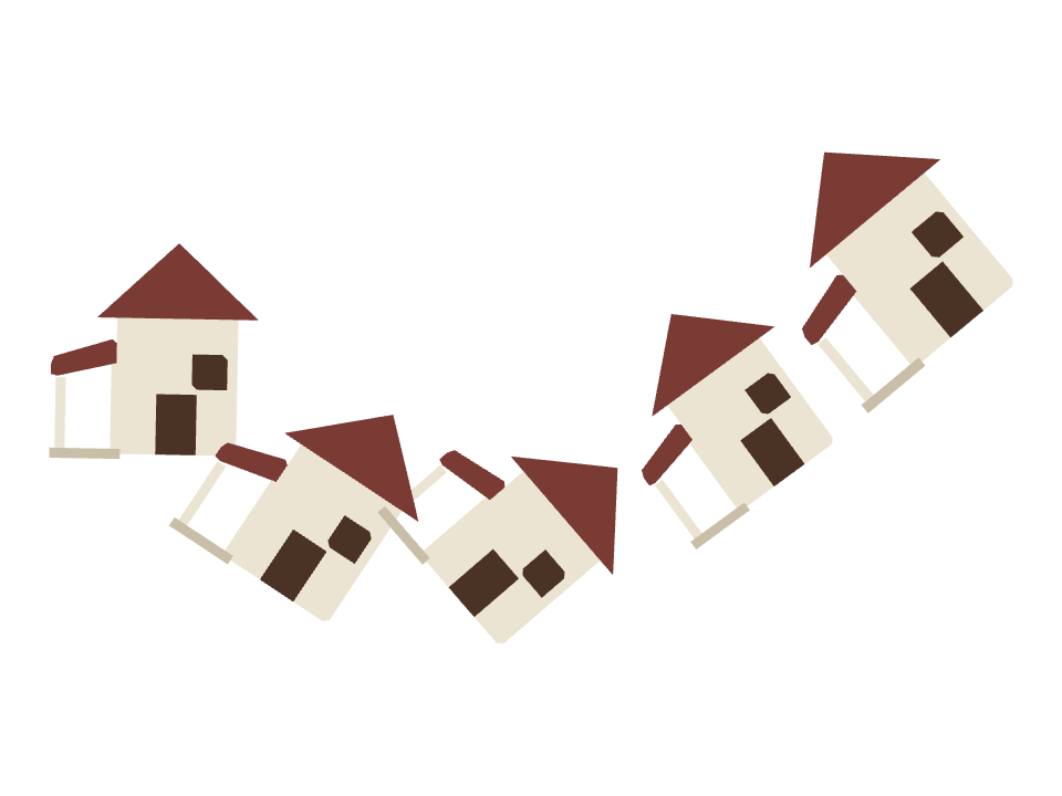 Farmhouse drawn along one curved stroke