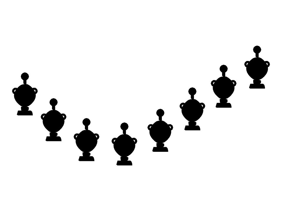 Finial drawn along a curved stroke