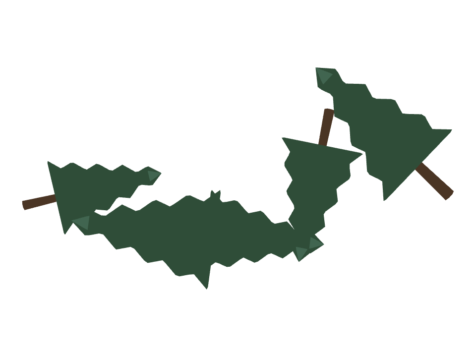 Fir Tree drawn along a curved stroke