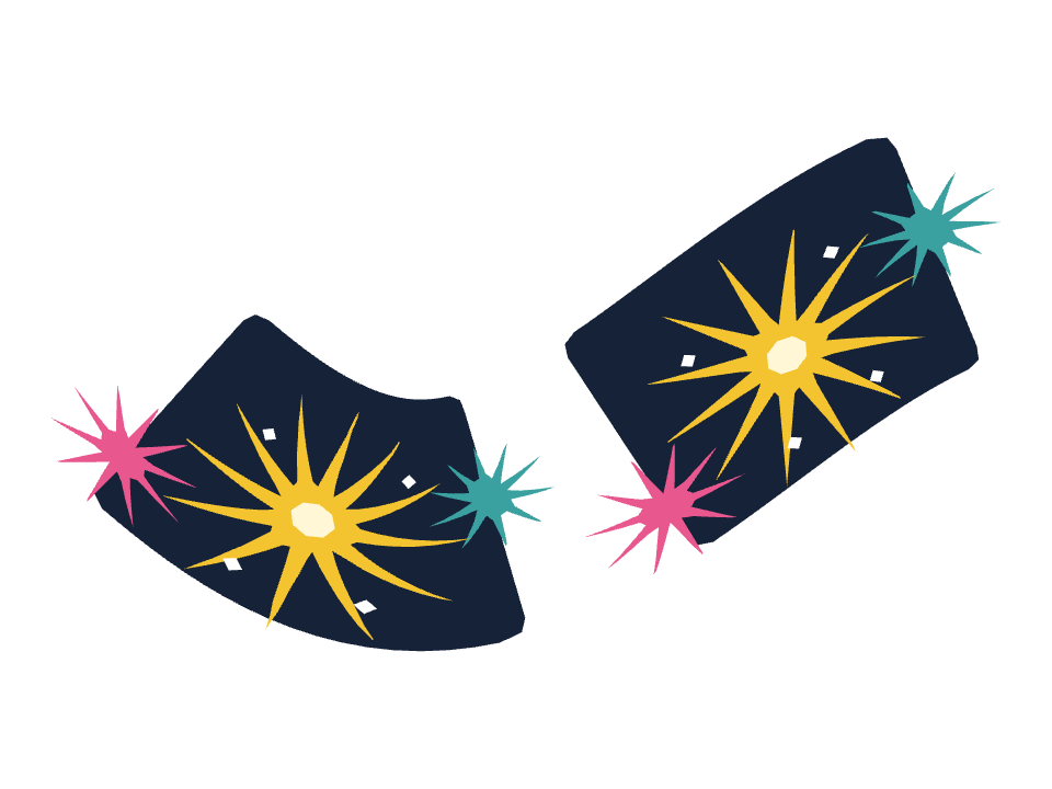 Fireworks Burst drawn along a curved stroke