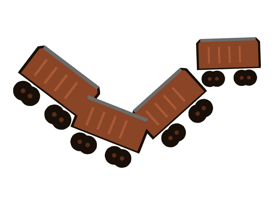 Freight Train Car drawn along a curved stroke